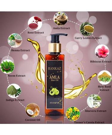 Rankaz Amla Oil for Hair Growth - Indian Hair Oil for Healthy & Shiny Hair (117ml/6 fl oz) - Men and Women - Buy Online on GoSupps.com