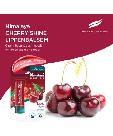 Himalaya Cherry Shine Lip Balm with cherry seed oil and vitamin E Natural glossy finish Nourishes hydrates and protects the lips 45 g - Buy Online on GoSupps.com