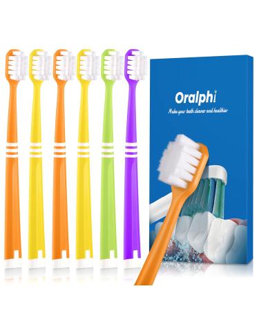Oralphi Feather Soft Toothbrush, with 10000 Extra Soft Micro Nano Bristles, for Sensitive Teeth and Gum Recession (Wide Head, 6 Count) Wide Head(6 Count)