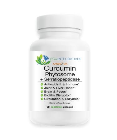 EcoIntegratives Meriva Curcumin Phytosome + Serratiopeptidase | 500 mg Curcumin Phytosome Complex | Vegan Joint & Mobility Support | 60 Capsules