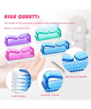 G2PLUS Handle Nail Brushes - Set of 4 Plastic Fingernail Cleaning Brushes - Buy Online on GoSupps.com