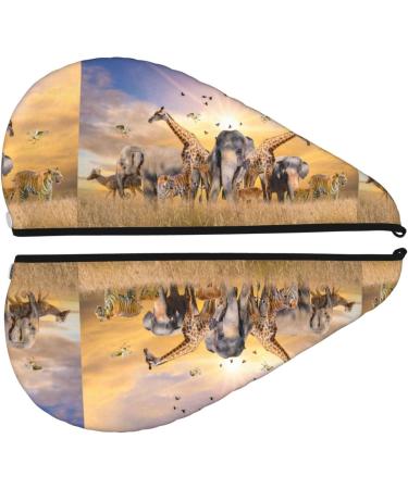 Hair Towel Wrap for Quick Drying - Buttoned Turban & Head Towel | Wildlife Protection | International Shipping - Buy Online on GoSupps.com