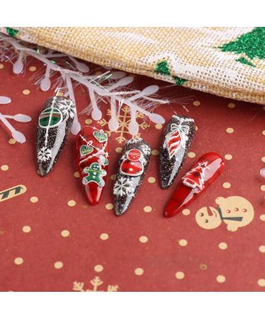 3D Embossed Christmas Nail Art Stickers Decals 5 Sheets 5D Self-Adhesive Cute Bear Snowflakes Snowman Heart Pink Hat Nail Supplies Nail Art Design Decoration Accessories - Buy Online on GoSupps.com