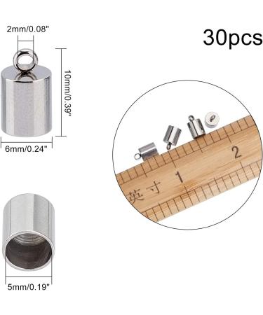 UNICRAFTALE 50pcs Stainless Steel Cord End Caps - 5mm Inner Diameter Smooth Terminators for Jewelry Making - Stainless Steel Color - Buy Online on GoSupps.com