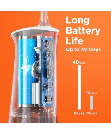 Bitvae Cordless Water Flosser - 3 Modes, 5 Intensities, 6 Jet Tips, USB Rechargeable - Oral Irrigator for Teeth - Waterproof & Shower-friendly - White - Buy Online on GoSupps.com