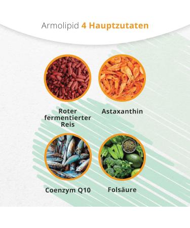 Armolipid Dietary Supplements - Red Fermented Rice Folic Acid Coenzyme Q10 & Astaxanthin - 30 Tablets for Optimal Heart Health - Buy Online on GoSupps.com