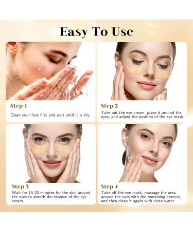 60 Pack 24K Gold Under-Eye Patches | Dark Circles & Puffiness Relief | Collagen & Hyaluronic Acid Eye Masks for All | Best Skin Care Solution - Buy Online on GoSupps.com