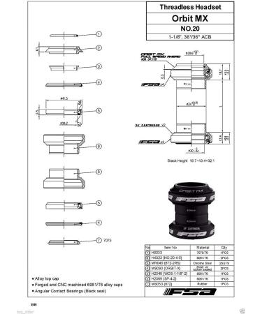 FSA Orbit MX 1-1/8 Threadless Headset Black with Top Cap - XTE1504 - Buy Online on GoSupps.com