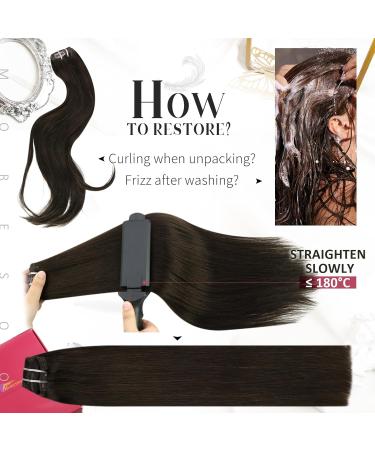 Moresoo Clip in Hair Extensions Real Human Hair Extensions Clip in Double Weft Darkest Brown Clip in Extensions Remy Hair 14 Inch 5 Pieces/70g #2 35 cm #2 - Buy Online on GoSupps.com