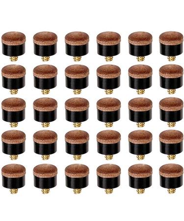 Winorda 30 Pieces 12mm Screw on Cue Tips Replacement Billiard Cue Tips Hard Leather Pool cue Tips