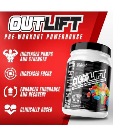 Nutrex Research Outlift Clinically Dosed Pre Workout Powder | Energy  Pumps  Citrulline  BCAA  Creatine  Beta-Alanine Preworkout Supplement for Men and Women | Gummy Bear 20 Serving - Buy Online on GoSupps.com