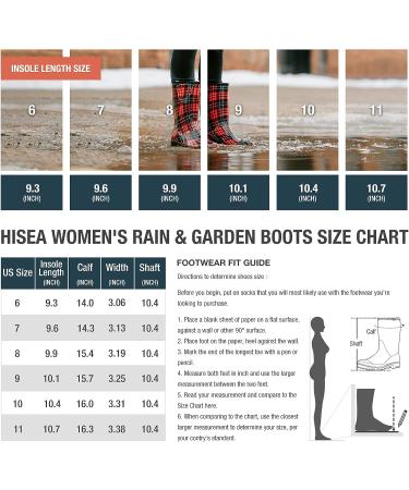 HISEA Women's Mid Calf Rain Boots - Waterproof Rubber Garden Shoes | Comfort Insole, Blue Flower Design - Buy Online on GoSupps.com