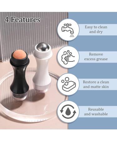 JPNK Oil Absorbing Volcanic Roller 2PCS - Portable Reusable Face Roller for Oil Control - Natural Stone Facial Tool for Skin Massage at Home or Travel - Buy Online on GoSupps.com