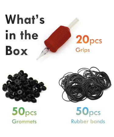 BEZTAT 25mm Ultra Premium Clear Disposable Tubes - 20 Pack with Red Soft Silicone Grip, 1 Inch Round Tip (5RT) - Buy Online on GoSupps.com