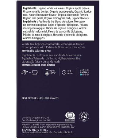 Four O'Clock Organic Fairtrade White Tea Honeydew Non-GMO Kosher Gluten-Free 15 Count Pyramid 30g - Buy Online on GoSupps.com