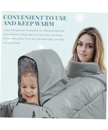 Clispeed Electric Bicycle Windshield Cover - Gray Duvet & Quilted Design for Motorized E-Bikes | Durable Oxford Fabric Parent-Child Ride - Buy Online on GoSupps.com