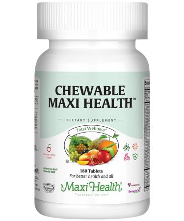 Maxi Health Chewable - Multivitamin for Men and Women - Enhanced Absorption and Bioavailability - Daily Mens Multivitamins and Womens Multi Vitamin & Mineral Supplement for Adults (180) 180 Count (Pack of 1)