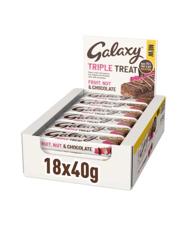 Galaxy Triple Treat Fruit & Nut Chocolate Bars Healthy Snacks Bulk Chocolate Milk Chocolate 18 x 40g