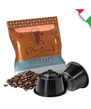 BOCCA DELLA VERITA - Box of 60 capsules of HERMES Espresso Italiano Italian coffee Capsules compatible with the Nescafe Dolce Gusto coffee machine 100% Made in Italy