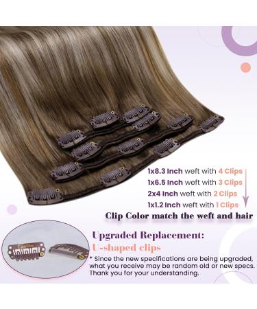 Buy Laavoo Balayage Clip In Hair Extensions | Real Human Hair Ombre - Light Brown to Platinum Blonde 55cm 5pcs 70g - Buy Online on GoSupps.com