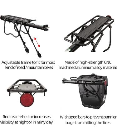 ROCKBROS Bike Cargo Rack | Adjustable Luggage Carrier Rear Rack | 165 lbs Capacity | Universal Black - Buy Online on GoSupps.com