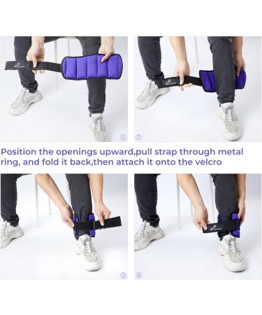 Adjustable Ankle Weights Set - 0.23kg to 0.9kg Foot/Wrist Weight Cuffs - Purple | International Shipping - Buy Online on GoSupps.com