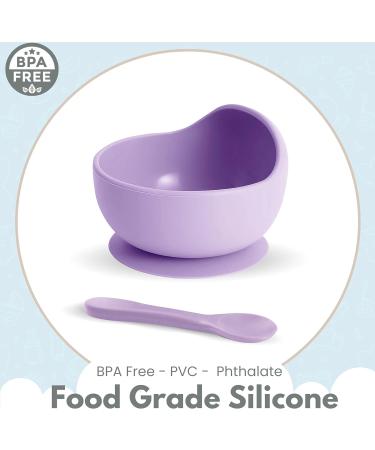 Xabono Baby Plates with Suction | BPA-Free Suction Plates for Easy Feeding | Washable Bowls with Silicone Spoon | Purple Design for First Baby Foods - Buy Online on GoSupps.com