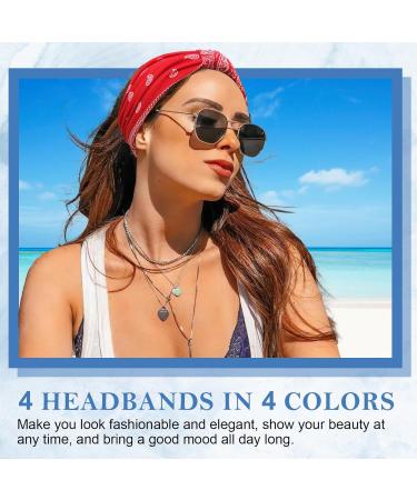 Shop 4-Pack Women's Elastic Headbands - Wide Boho Hair Bands & Leopard Print Styles | Fashion Hair Jewelry - Buy Online on GoSupps.com