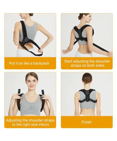 Posture Corrector Back Brace Straightener - Women and Men Comfortable Upper Back Support Back Neck Shoulder Spine Pain Relief - Adjustable Posture Trainer for Spinal Alignment and Clavicle Support (L) - Buy Online on GoSupps.com