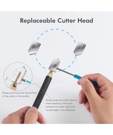 Glass Cutter Tool 2mm-20mm with Automatic Oil Feed for Mirrors, Tiles, Mosaic - Includes Glass Cutting Oil - Buy Online on GoSupps.com