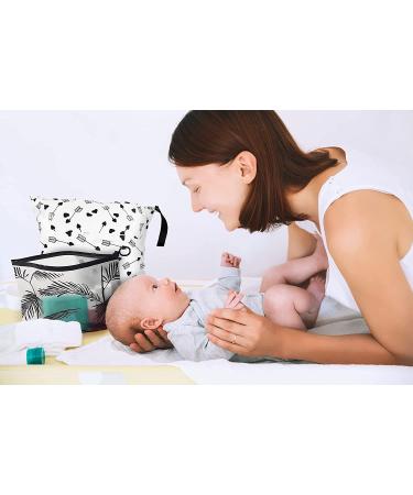 Black Arrows Wet and Dry Diapers Bag with Wet Wipes Cases - Storage Bag for Personal Belongings - Buy Online on GoSupps.com