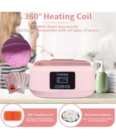 YYNPZQE Paraffin Wax Machine 3500ml Warmer for Hand and Feet Spa Kit - 4 Pack Wax & Tools, Adjustable Temp for Smooth Soft Skin - Pink - Buy Online on GoSupps.com