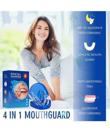 Bruxism Mouth Guard for Grinding Teeth - Set of 8 Transparent Guards in 2 Sizes for Light and Heavy Grinding - Custom Mold for Comfortable Clenching at Night - Buy Online on GoSupps.com