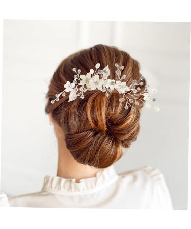 DOITOOL Prom Bridal Hair Clip Bridal Headpiece Pearl Flower Hair Comb Pearl Hair Clip Women Hairpin Rhinestone Barrettes Pearl Hair Barrettes Hair Pin Crystal Alloy Bride White - Buy Online on GoSupps.com