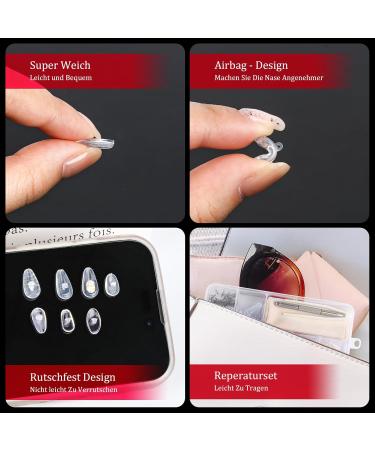Famcuche 35 Pairs Soft Silicone Slipproof Nasal Pads for Glasses | Includes Screws Tweezers & Cleaning Cloth - Self-Adhesive Transparent Cushion - Buy Online on GoSupps.com