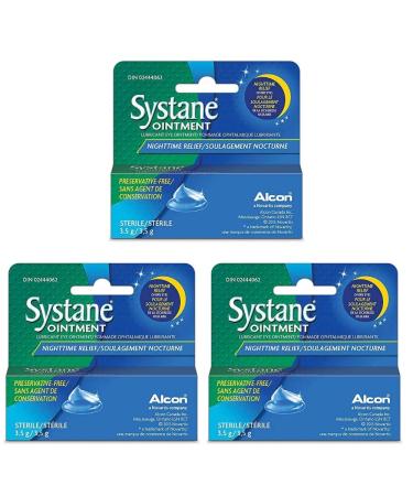Systane Nighttime Lubricant Eye Ointment 3.50 g , 0.12 Oz (Pack of 3)