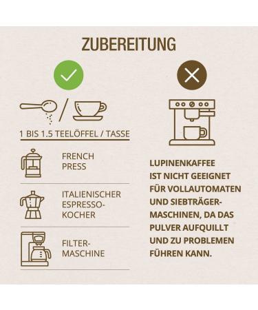 Effective Nature Lupine Coffee Powder - 500g | Caffeine & Gluten-Free Organic Made in Germany | Ideal Coffee Replacement - Full-Bodied & Aromatic Taste - Buy Online on GoSupps.com