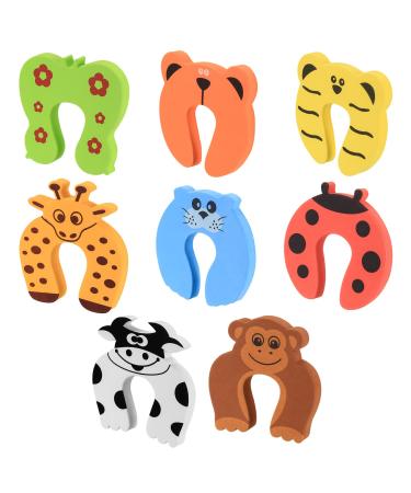 8 STK clamping protection for doors children door finger clamping protection door stopper foam color animal pinching protection child locking for baby children doors window fingers finger clamping protection door stopper