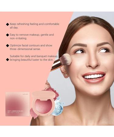 Blush For Cheeks Powder Blush Face Makeup Highly Pigmented Glitter Cosmetics Long Lasting Buildable For Women Girls Party Wedding Light Pink - Buy Online on GoSupps.com