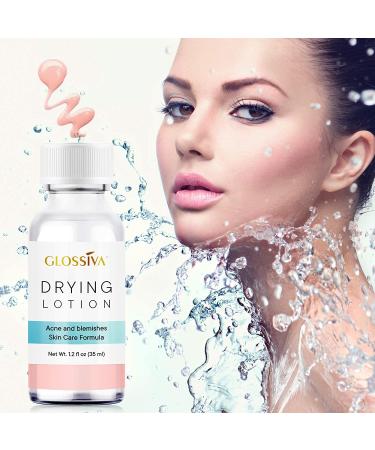 Glossiva Drying Lotion - Overnight Acne Spot Treatment for Pimples & Blemishes (1.23 Fl Oz) - Buy Online on GoSupps.com