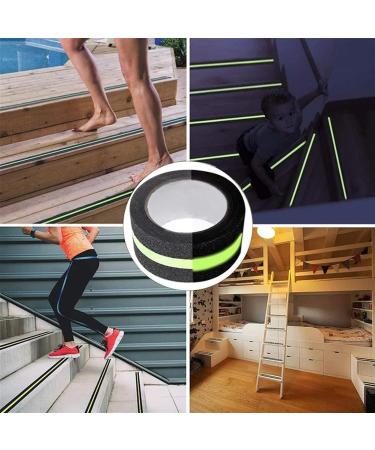 Hazard Tape Anti Slip Tape Anti Slip Traction Tape with Glow in Dark Green Stripe Friction Abrasive Adhesive for Stair Tread Step Indoor Outdoor(5cm X 2m) - Buy Online on GoSupps.com