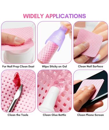 Makartt Lint Free Nail Wipes - 1000PCS Nail Polish Remover Pads & Eyelash Extension Glue Wipes - Super Absorbent Non-Woven Dry Wipes for Gel Nails & Nail Prep - Pink - Buy Online on GoSupps.com