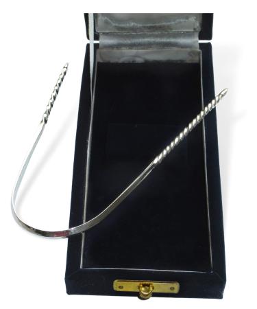 Yatan Sterling Silver Tongue Scraper (Decorative Twisted Handles) - for Dental Care Oral Hygiene & Bad Breath