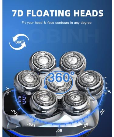 LOBINH Electric Head Shaver for Bald Men in Black - Fast and Smooth Shaving Experience - Buy Online on GoSupps.com