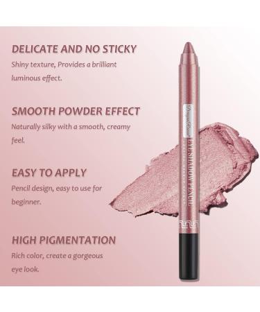 Rose Gold Eyeshadow Pencil Stick - Waterproof & Long-Lasting Metallic Shimmer Eyeliner Pen - Buy Online on GoSupps.com