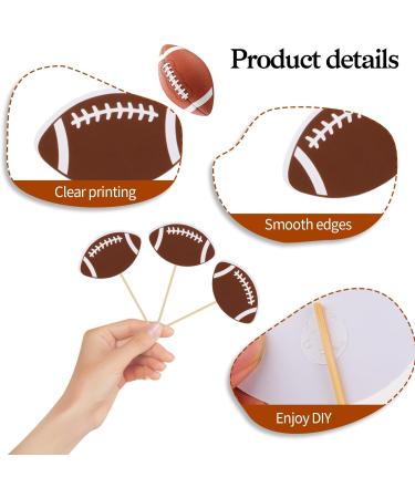 Abeillo 48Pcs Cupcake Toppers Birthday Party Cake Toppers Happy Birthday Cake Decorations American Football Birthday Cupcake Food Picks for Kids - Buy Online on GoSupps.com