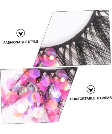 minkissy 1 Pair Fake Eyelashes Color Lashes Extension Glitter Lashes Eyelashes Colorful Rainbow Eyelashes Black Decor False Lashes Glitter False Eyelashes Halloween Fiber 3d Extend - Buy Online on GoSupps.com