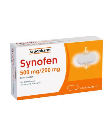 Synofen from ratiopharm: fast strong and well tolerated against pain - with the combination of active ingredients of paracetamol and ibuprofen 10 film tablets (10)
