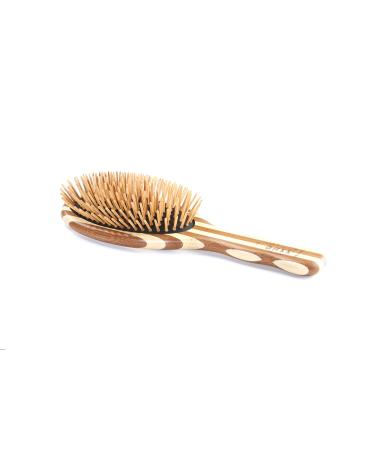 Extra Large Oval Bass Brush - Cushioned Wood Bristles & Stripped Bamboo Handle - Buy Online on GoSupps.com