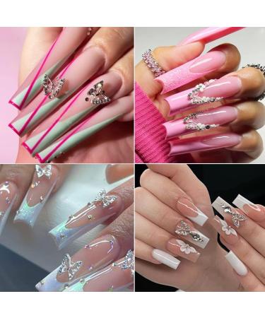 20pc Shiny Alloy Butterfly Nail Charms - Crystal Rhinestones - 3D Nails Gems for Acrylic Nails - DIY Manicure Decoration - Buy Online on GoSupps.com